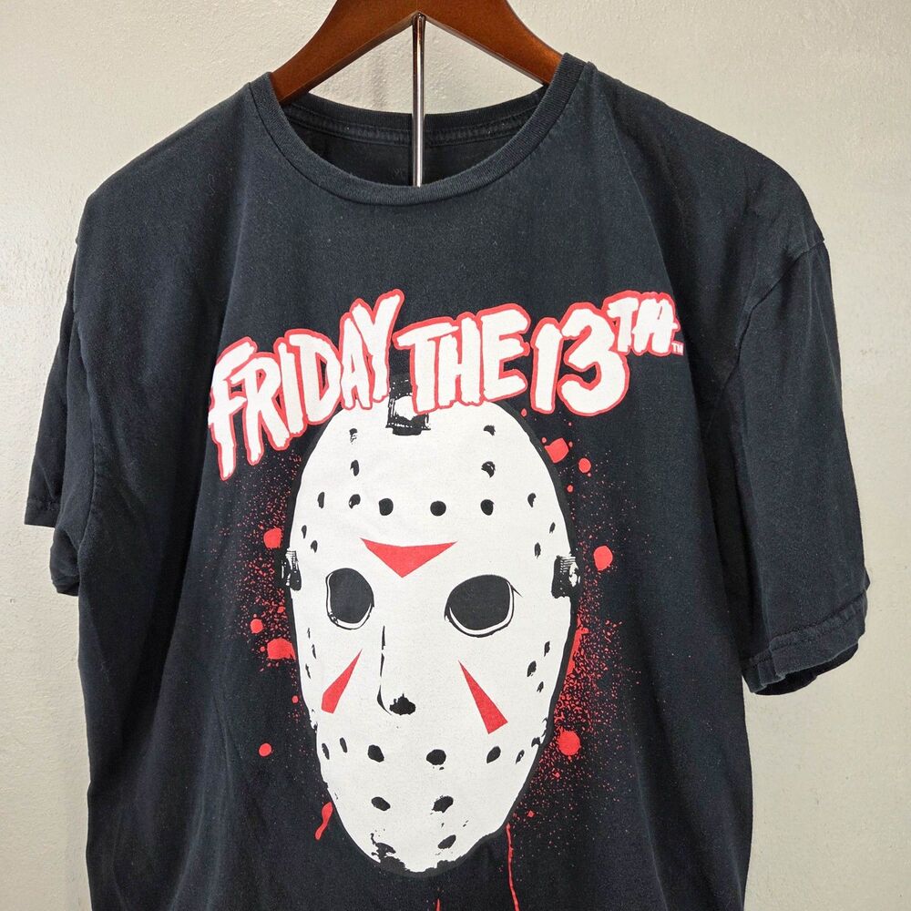 Friday The 13th Jason Voorhees Hockey Mask Splatter T-Shirt Sz XL